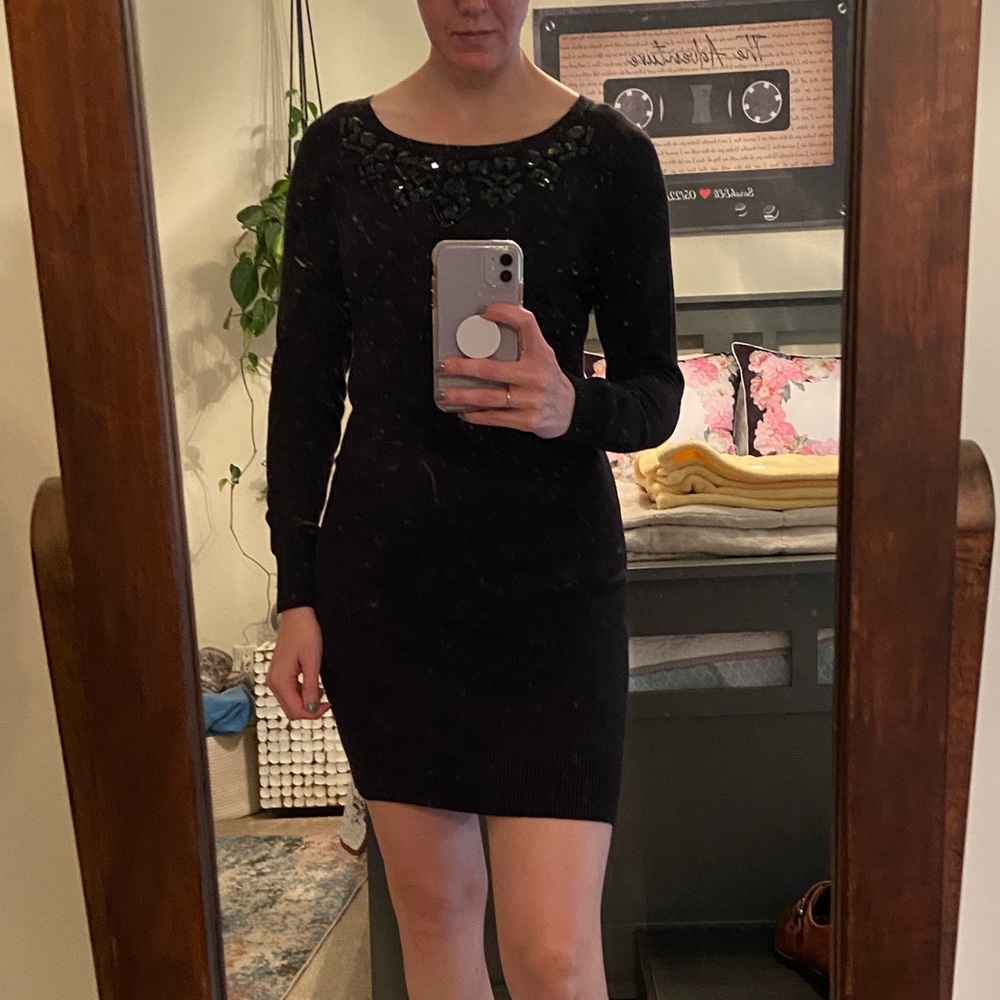 Ann Taylor Black Sweater Dress